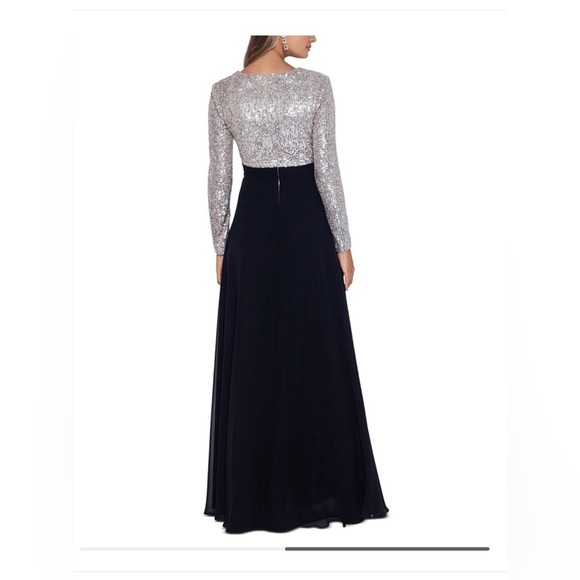 Sequined Chiffon Gown - Picture 2 of 12